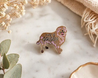 Broche de esmalte Golden Retriever – Amantes de cães, acessório marcante com o qual você se identifica.