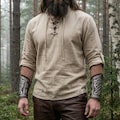 Medieval Viking Tunic for Men | Cotton Linen Renaissance Pirate Shirt | LARP Costume product logo