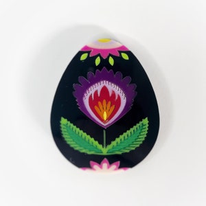 2023 Polish Pisanka Pisanki Egg brooch Black / white version multi colour laser cut acrylic image 3