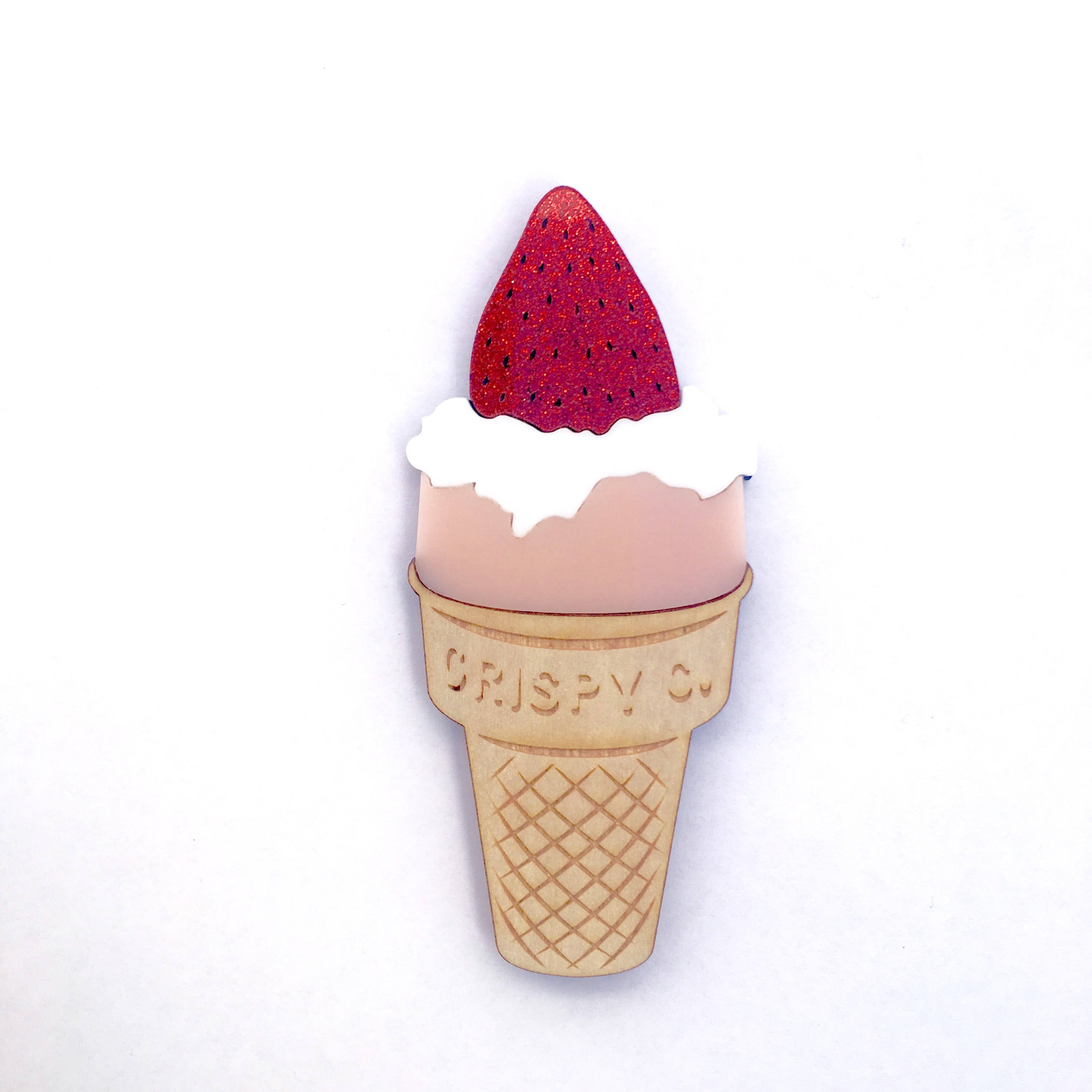 Strawberry Icecream Ekka pink and red glitter layered laser Etsy