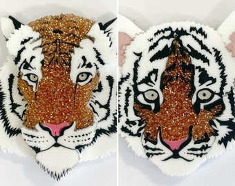 BUNDLE - BIG CATS C0LLECTION Adult Tiger & Baby Tiger Cub face - Brooch Bundle, Beautiful Animal Brooches