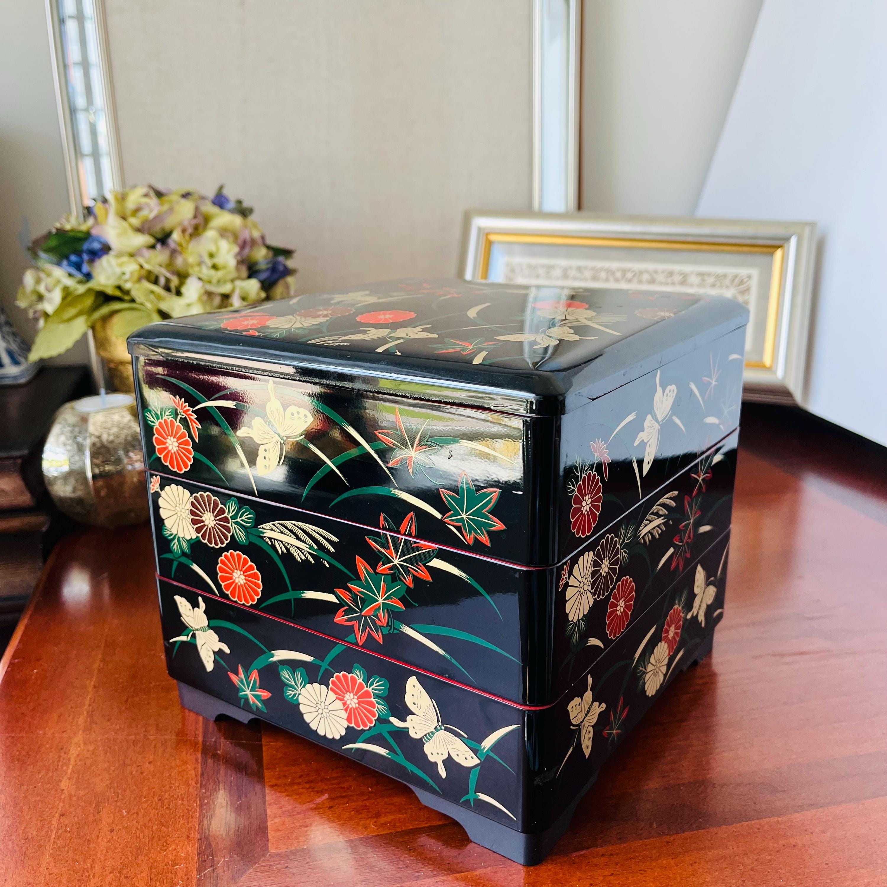 Japanese Lacquer Box Three Tier - Etsy