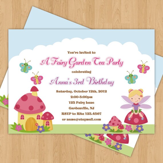 Items similar to Fairy Garden Birthday Party (Photo) Invitation Digital ...