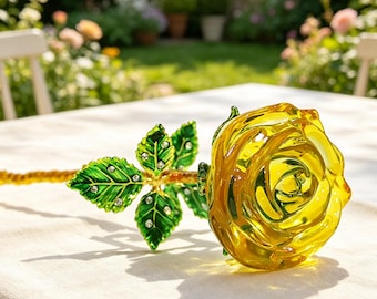 Crystal Rose Bouquet - Valentinstag Geschenk, handgefertigte Kristall Blumenverzierung, Wohnkultur, Geburtstagsgeschenk
