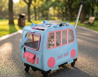 Rolling Cat Bus Tierträger, Reisetasche auf Rädern, von Fluggesellschaften zugelassen (kleine Hunde)