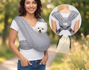 Transportín cómodo para mascotas, bandolera para perros pequeños y gatos con manos libres, soporte para bufanda de cachorro