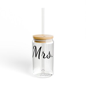Vaso con pajita Mrs. Script / Vaso acrílico de 473 ml con pajita