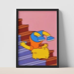 Bart Simpson faller i A4-stil, väggkonst