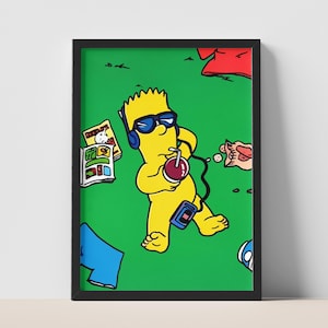 Bart Simpson A4-poster I 90-tals tecknad retro-animation väggkonst