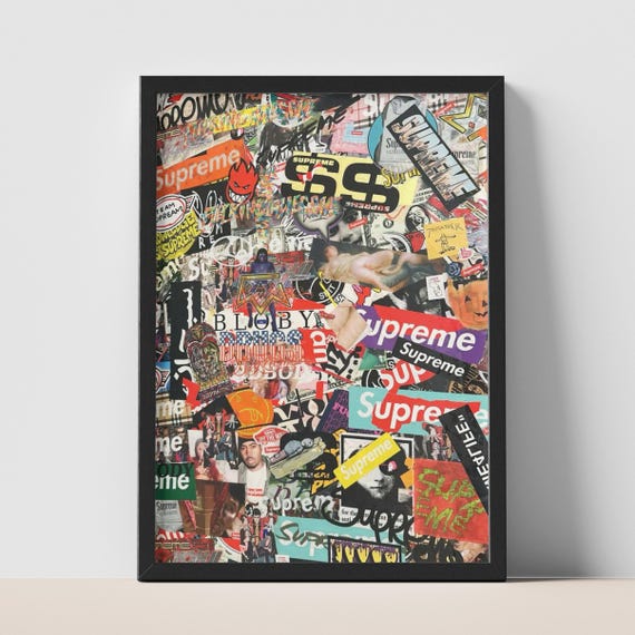 Supreme Collage framed A4 Poster