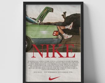 Affiche vintage Nike A4 Streetwear | Décoration murale sportive