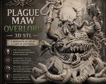 Plauge Maw Overloaded 3D Bust | Dark Fantasy Horror Miniature (STL File)