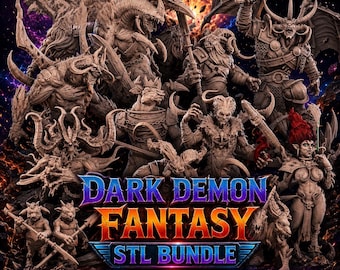 2GB Dark Demon Fantasy STL Bundle | Demon Creature | 3D Printable Figures