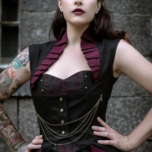 Full Steampunk Burlesque Custom Made Outfit Complete with Jacket, Skirt and Corset Formal Victorian Costume image 3