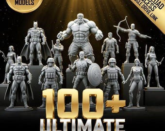 Ultimate Hero Inspired STL Bundle | 100+ Action Figure Miniatures for 3D Printing ( Digital Download)