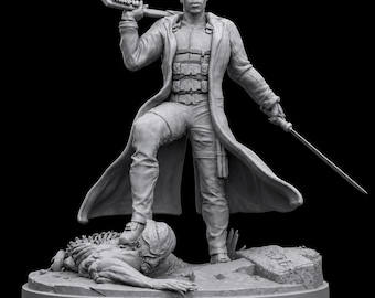 Miniatura inspirada en un antihéroe oscuro, cazador de vampiros (STL)