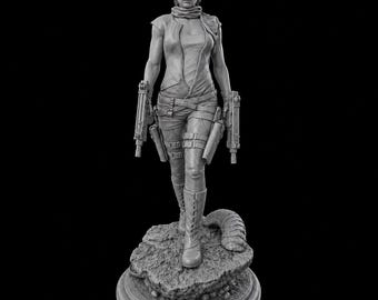 Figura de acción femenina superviviente STL / Miniatura de heroína con pistola doble (descarga digital)