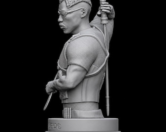 Busto de cazador de vampiros (archivo STL) / Escultura inspirada en un antihéroe oscuro (descarga digital)