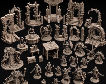 Paquete STL de Dark Portal / Terreno de fantasía gótica, jefes y miniaturas para juegos de rol (descarga digital)