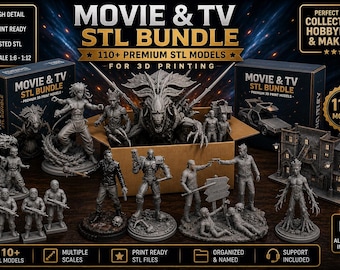Paquete de archivos STL de películas y series de televisión / Más de 110 modelos 3D de fantasía y ciencia ficción para impresión (descarga instantánea)