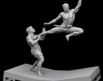 Diorama de combate de artes marciales en formato STL para impresión 3D (descarga digital)