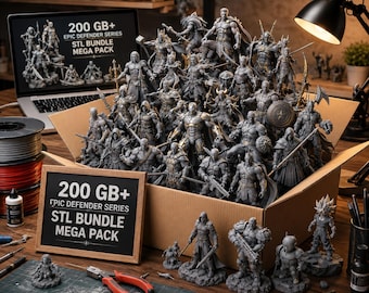 Paquete gigante de archivos STL inspirados en defensores de fantasía de más de 200 GB / Archivos de impresión 3D de superhéroes y guerreros (descarga digital)