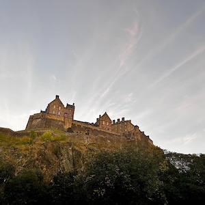Edinburgh Castle Digital Download | Dramatic Low Angle Scotland Landmark | Printable Wall Art | Travel Photography