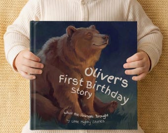 Personalized First Birthday Keepsake Book with Song, Custom Name Baby Story, 1st Birthday Gift, Toddler Storybook, Baby Boy Gift
