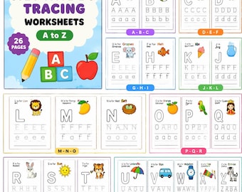 ABC Alphabet Tracing Worksheets for Preschool, Kindergarten Handwriting Practice (PDF Download)