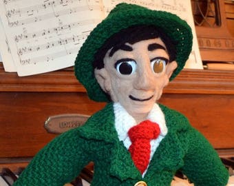 Felt Faced Figures: CHICO MARX, an Extra Large Handmade Crochet and Needle Felted Doll