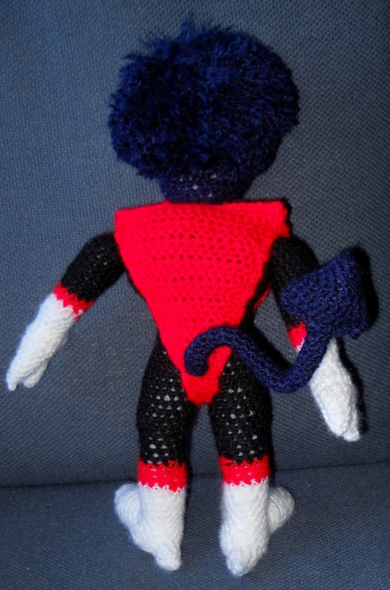 Nightcrawler Kurt Wagner, a handmade crochet doll image 3