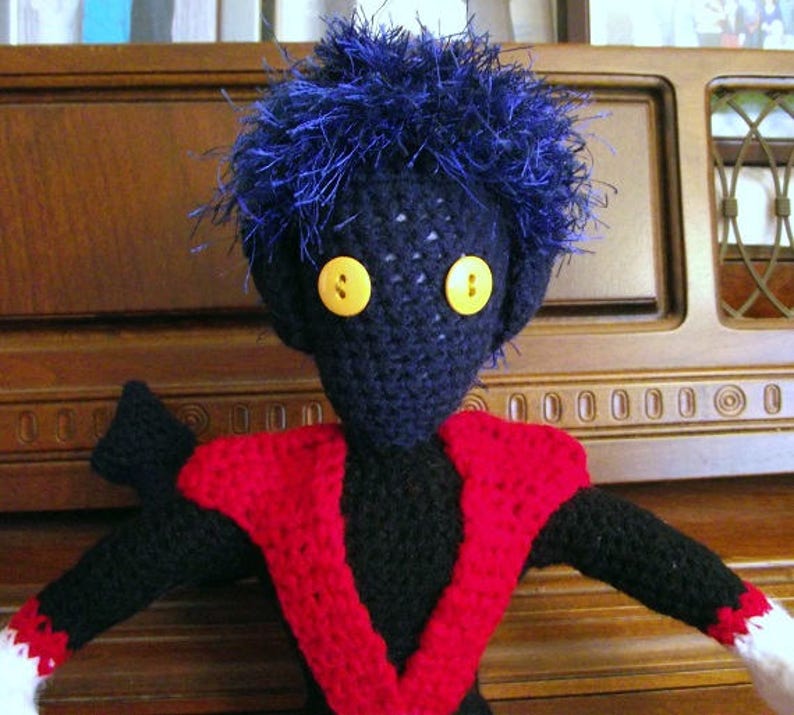 Nightcrawler Kurt Wagner, a handmade crochet doll image 6