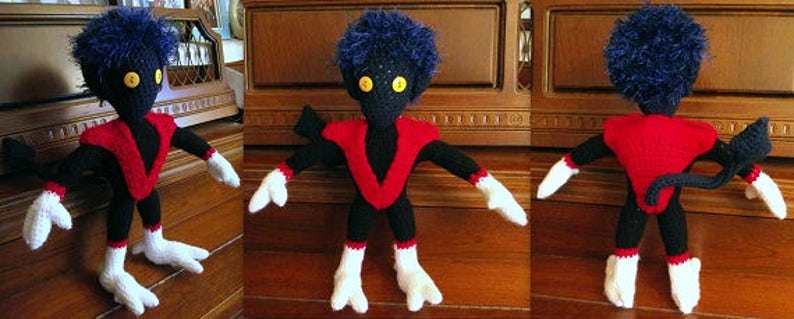 Nightcrawler Kurt Wagner, a handmade crochet doll image 5