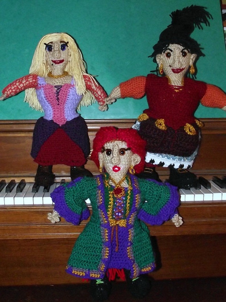 The Three Sanderson Sisters large handmade crochet witch | Etsy