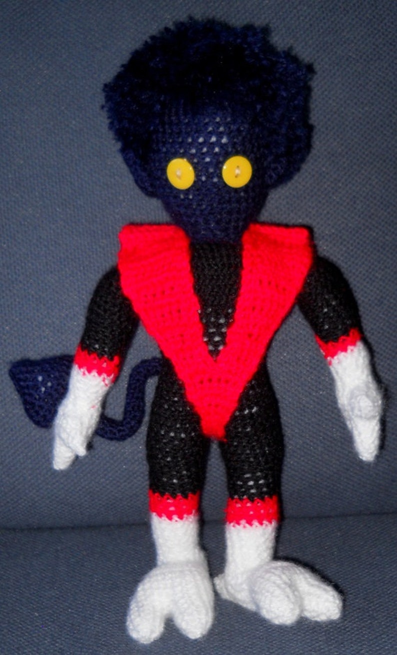 Nightcrawler Kurt Wagner, a handmade crochet doll image 2