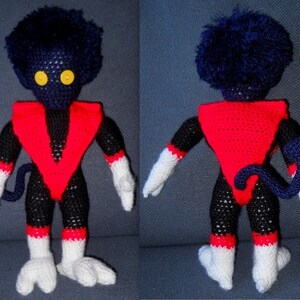 Nightcrawler Kurt Wagner, a handmade crochet doll image 1