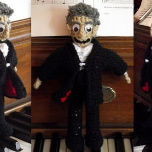 Small Twelfth Doctor (2014-2017), a handmade crochet Doctor Who doll