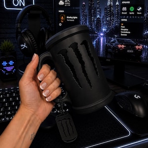 Energy Drink Can Mug Holder, Gamer Drink Holder for 16oz (473ml) Cans with Bottle Opener image 4