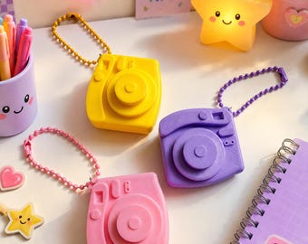Cute Mini Camera Keychain | Kawaii Pastel Charm | Aesthetic Backpack Accessory