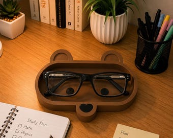 Cute Bunny Glasses Holder Tray / Desk Organizer for Eyeglasses / Kawaii Office Decor/ Teacher Gift/ Cute gift for her/ Free gift included
