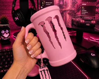 Energy Drink Can Mug Holder, Gamer Drink Holder for 16oz (473ml) Cans with Bottle Opener