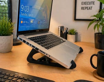 Minimalist Laptop Stand Ergonomic Desk Stand | 3D Printed Notebook Holder | Home Office Setup | MacBook Stand