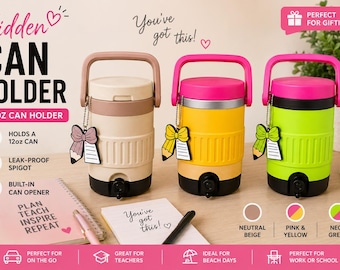 Viral Can Holder | Cute Aesthetic Cooler | Fits 12oz Standard & Skinny Cans | Desk Accessories | Gift for Her