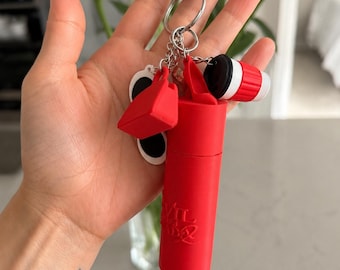 The Devil Wears Prada Inspired Lip Balm Holder Keychain | Fashion Lover Purse Charm | Cute Bag Accessory | Gift for Fashion Fans