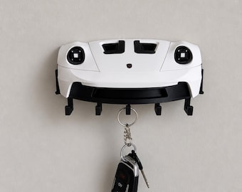 Sports car Inspired Car Front Key Holder | Wall Mounted Key Rack for Garage | Car Enthusiast Gift | Mechanic Garage Decor