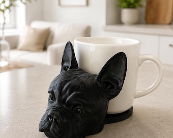 French Bulldog Cup Holder | Multifunctional Planter Stand | Dog Coaster Holder | Frenchie Decor | Modern Desk & Kitchen Decor