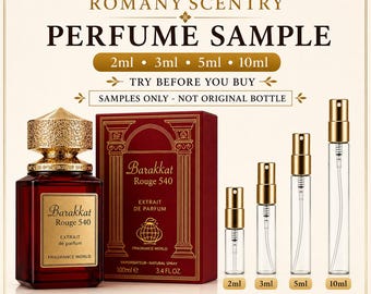 Romany Scentry Barakkat Rouge 540 Perfume Sample | Extrait de Parfum Decant 2ml 3ml 5ml 10ml | Try Before You Buy Luxury Fragrance