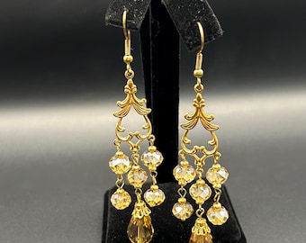 Amber Chandelier Style Earrings