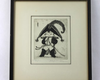 Margaret Ann Gaug Napoleon Etching Artist Signed