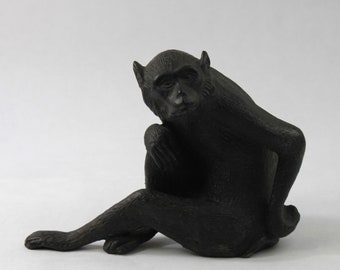 Asian Bronze Monkey Sculpture